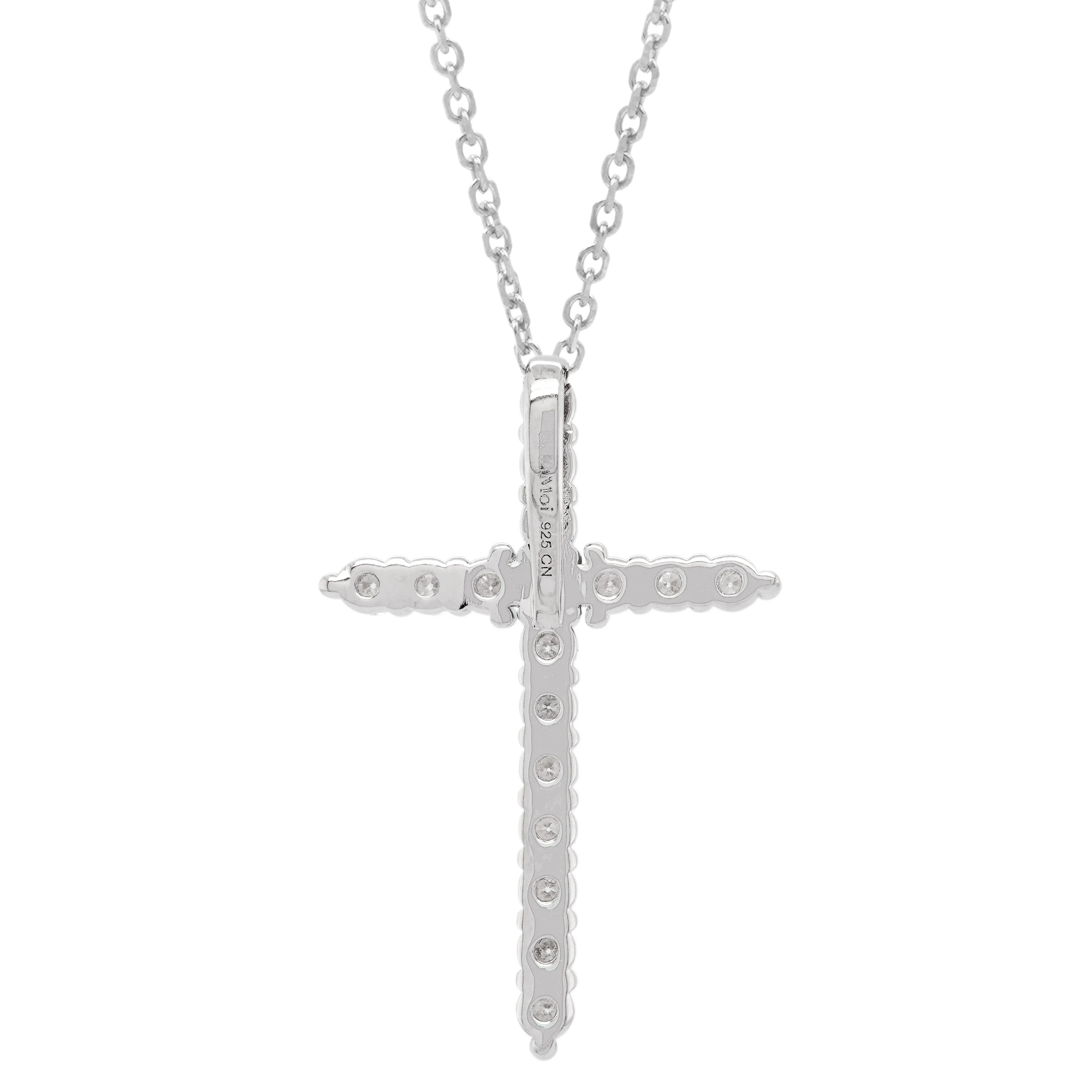 0.51 CTS DEW Moissanite Cross Pendant Necklace
