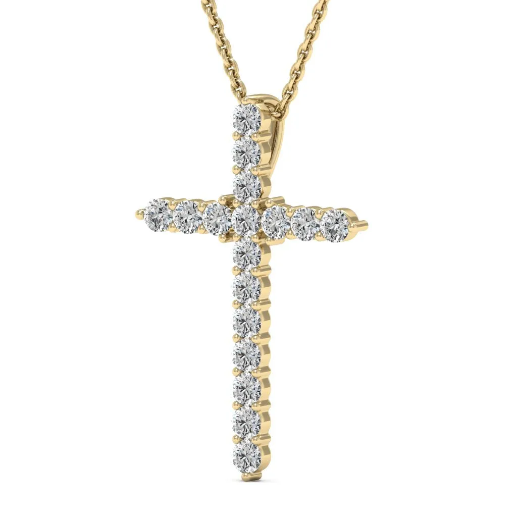 0.51 CTS DEW Moissanite Cross Pendant Necklace
