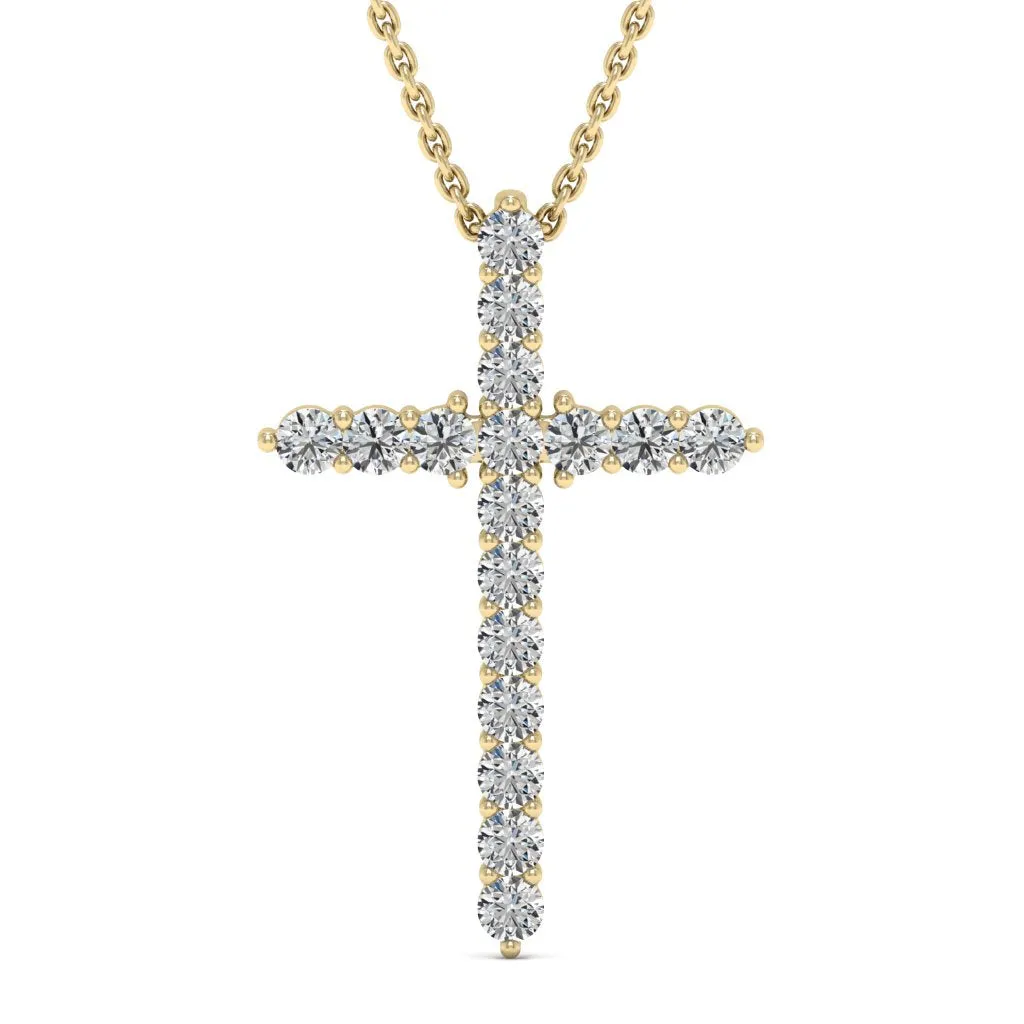 0.51 CTS DEW Moissanite Cross Pendant Necklace