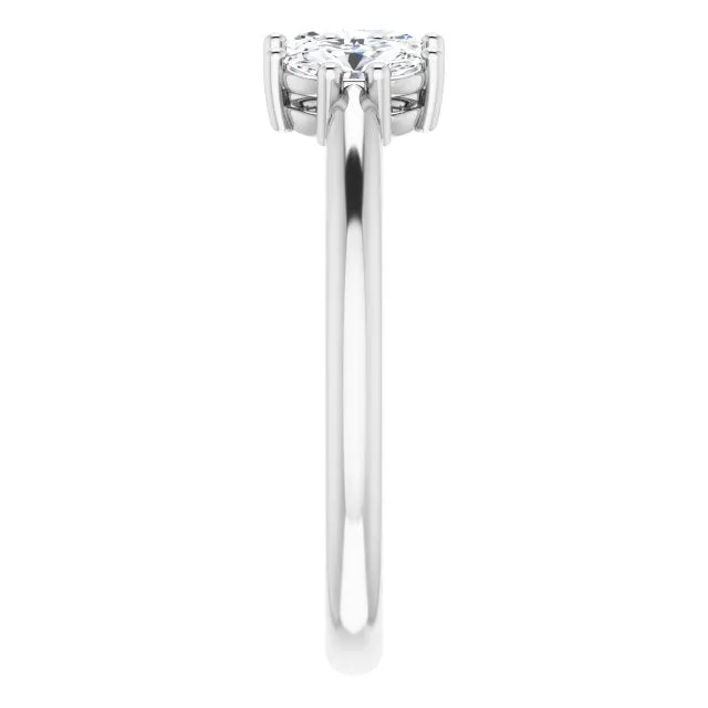 0.75 ct. Oval Diamond Wedding Band 3 Stone Anniversary Ring