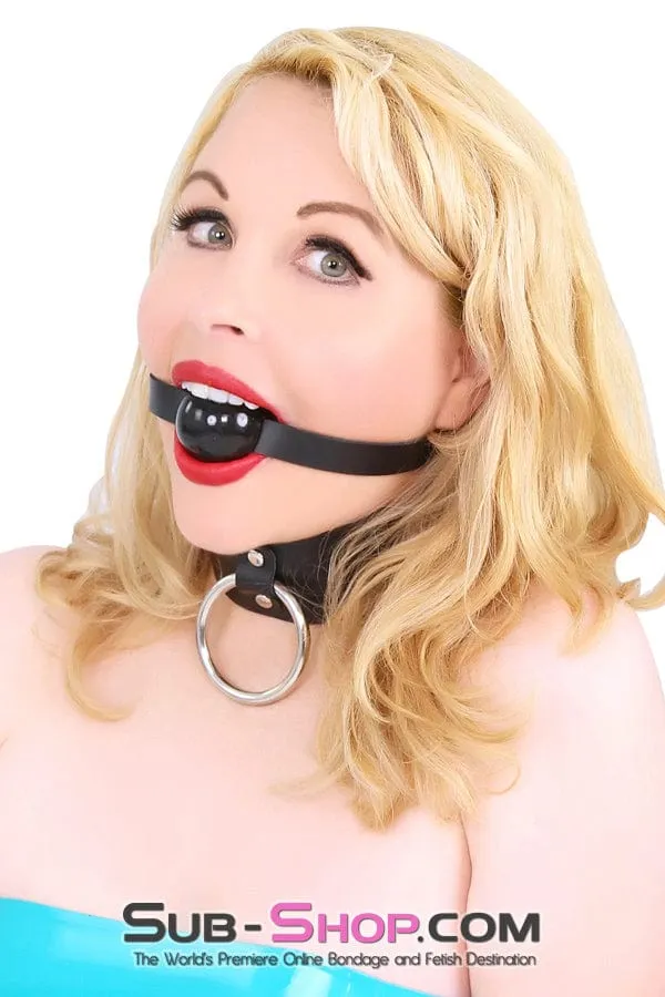 0883A      Beginner Small Black Ball Gag on Leather Strap