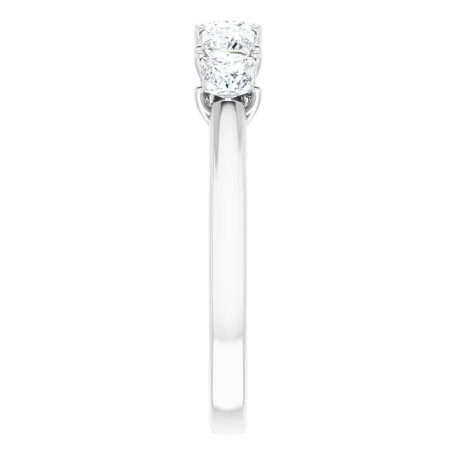 0.90 ct. Princess Cut Diamond Wedding Band 5 Stone Anniversary Ring