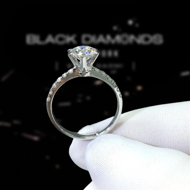 1.0 Ct Round Cut D Color Diamond 6 Prong Engagement Ring