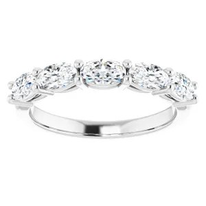 1.05 ct. Oval Cut Diamond Wedding Band 5 Stone Anniversary Ring
