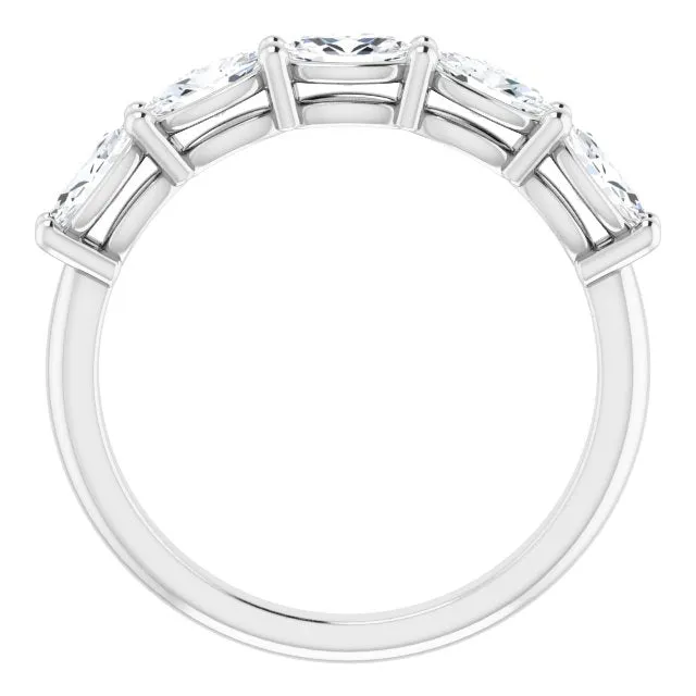1.05 ct. Oval Cut Diamond Wedding Band 5 Stone Anniversary Ring