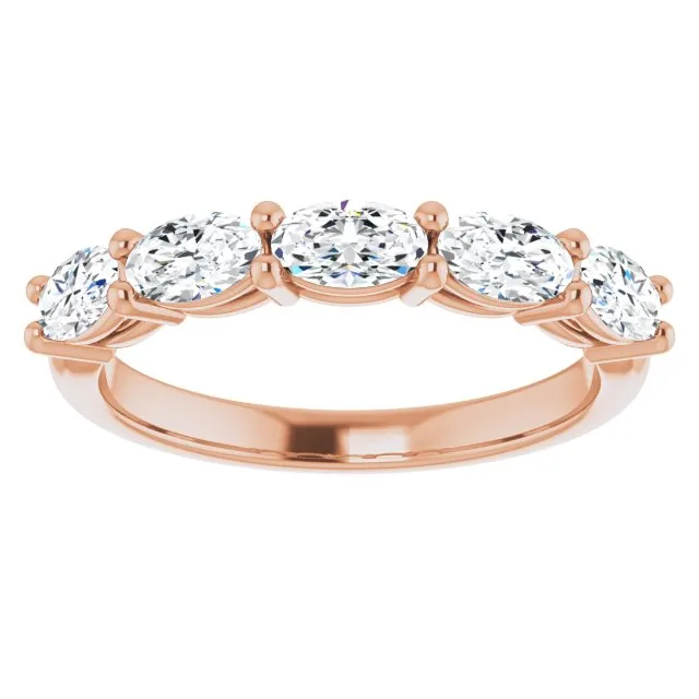 1.05 ct. Oval Cut Diamond Wedding Band 5 Stone Anniversary Ring