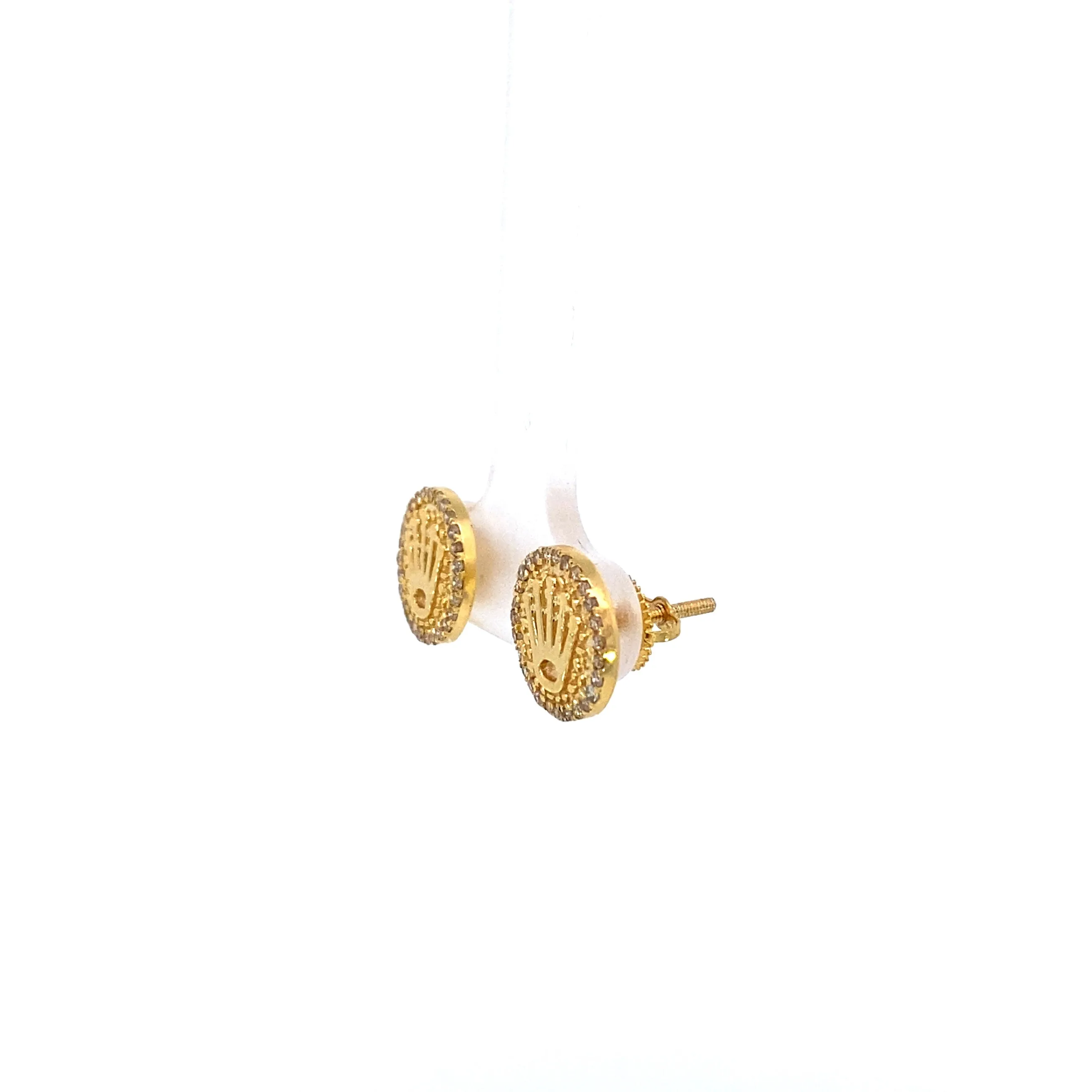 10K Luxury Crown Diamond Earrings