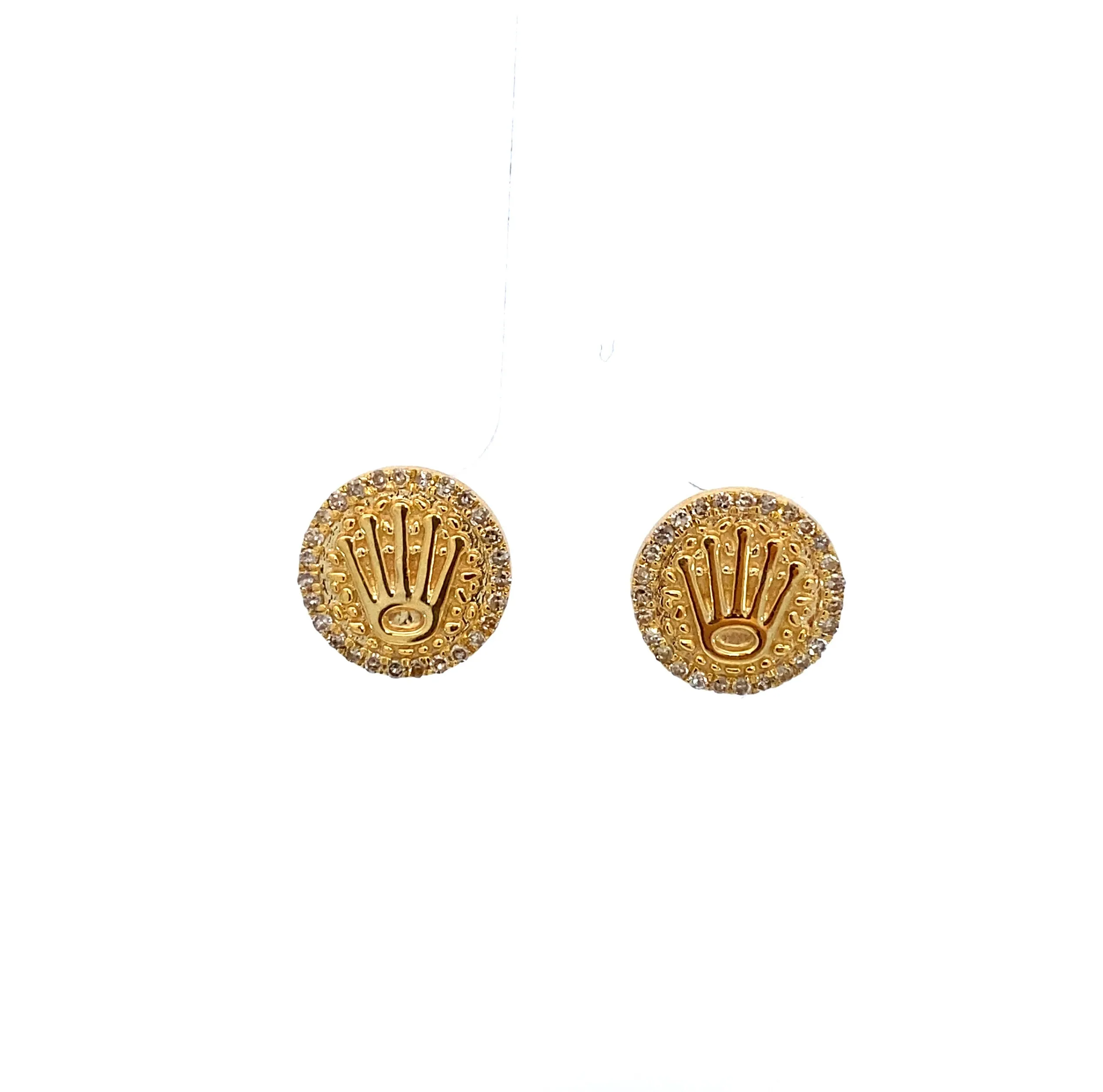 10K Luxury Crown Diamond Earrings