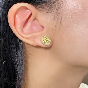 10K Luxury Crown Diamond Earrings