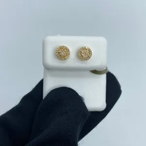 10K Thick Circle Gap Diamond Earrings