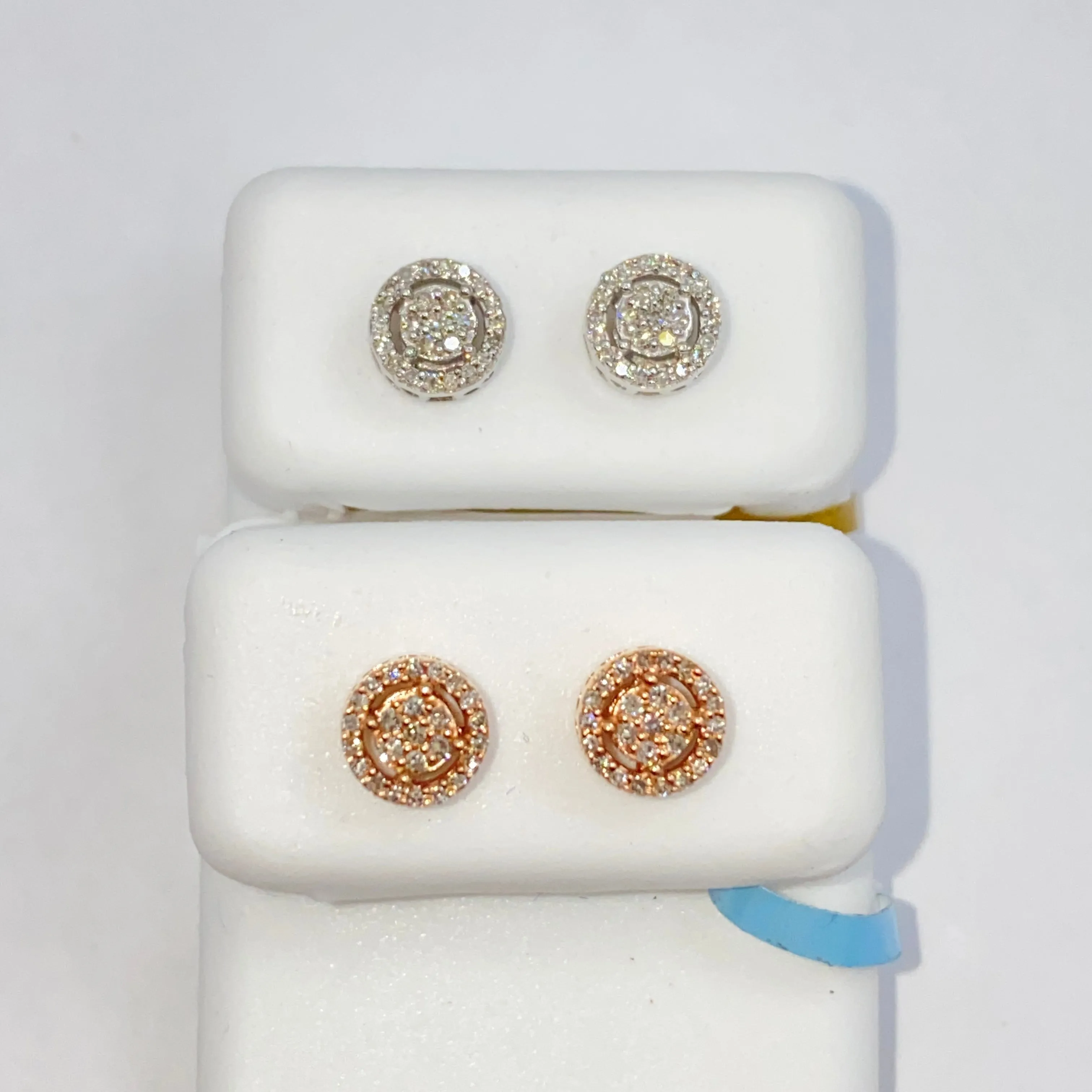 10K Thick Circle Gap Diamond Earrings