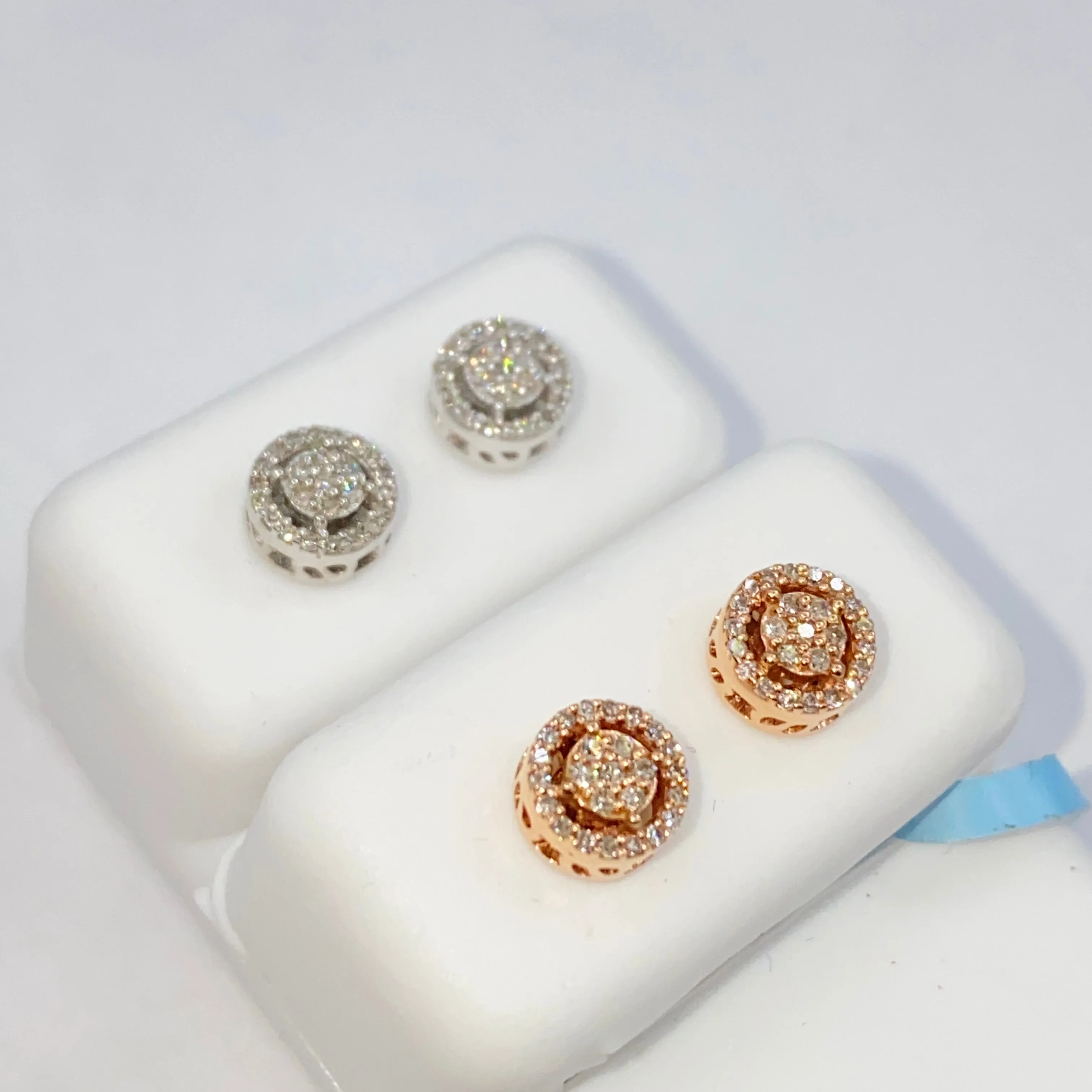 10K Thick Circle Gap Diamond Earrings
