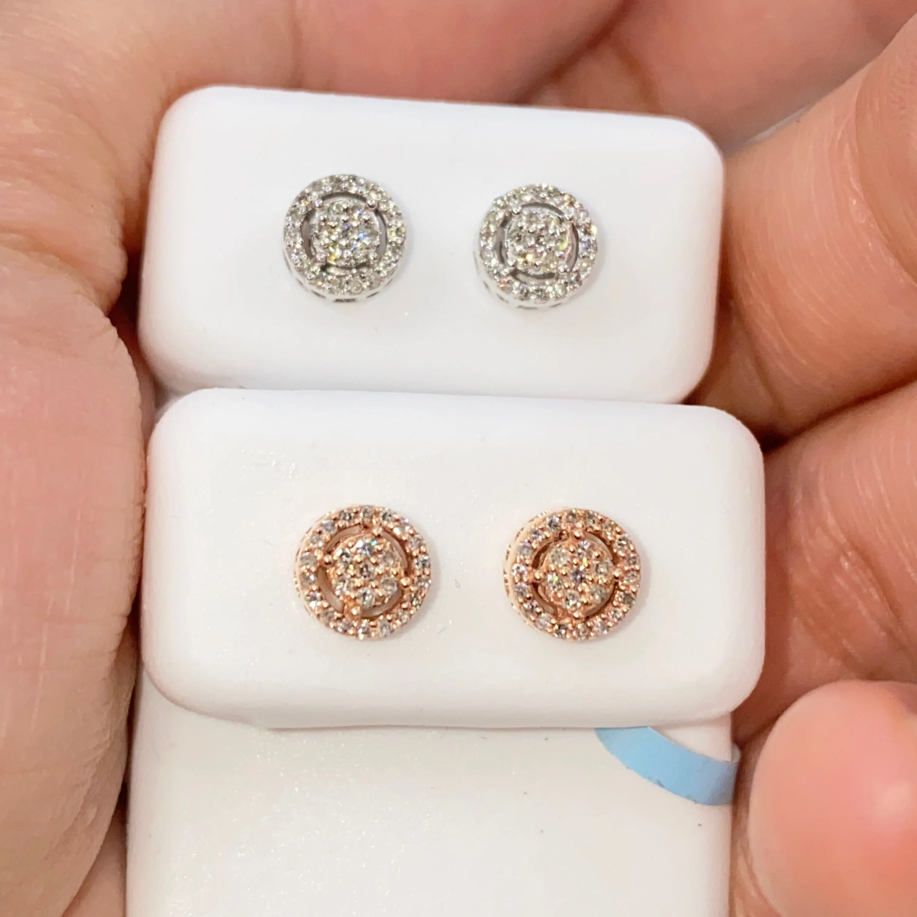 10K Thick Circle Gap Diamond Earrings