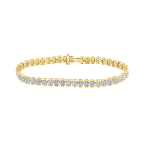 10kt Yellow Gold Womens Round Diamond Fashion Bracelet 2 Cttw