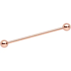 14 Gauge 1 3/8 Rose Gold Plated Straight Barbell
