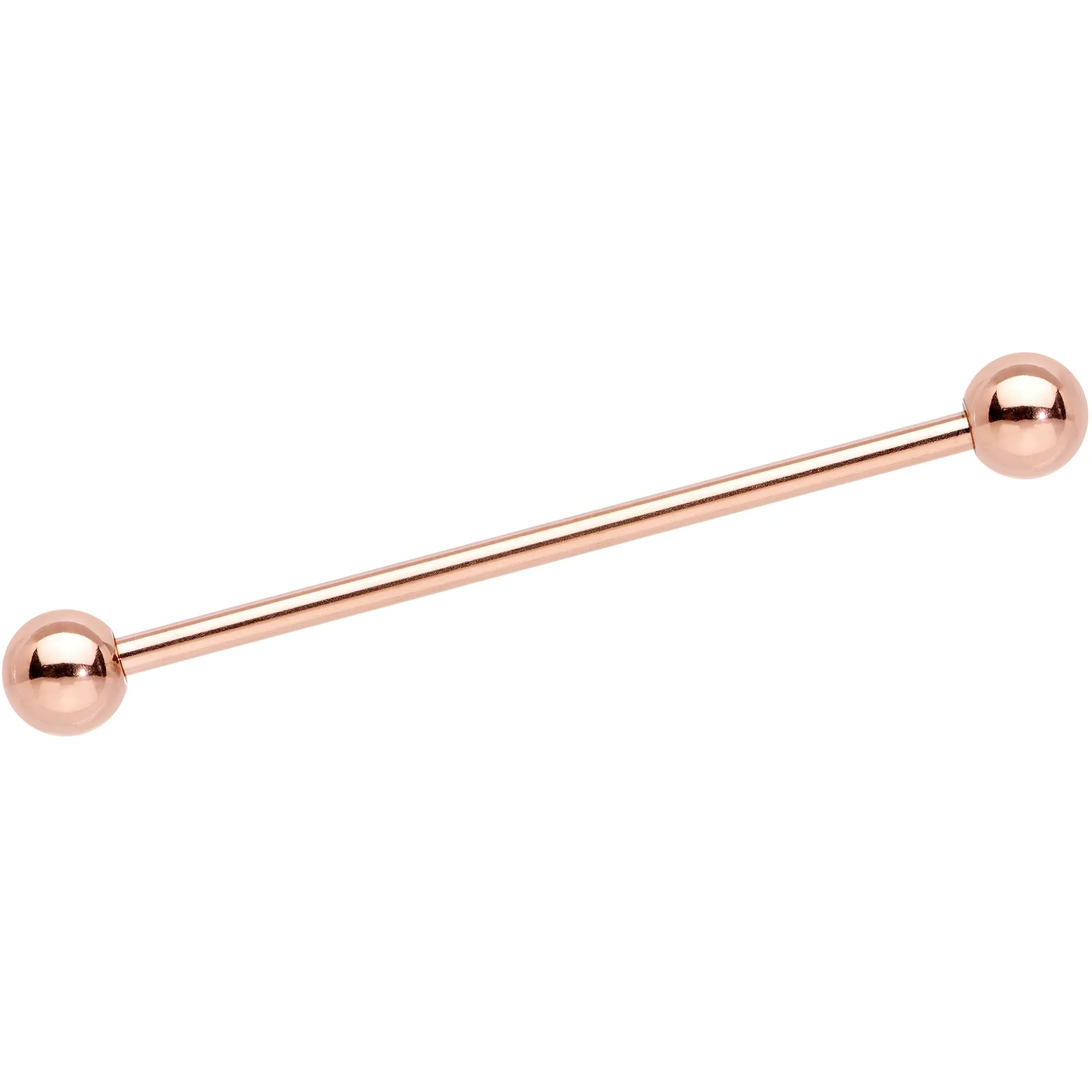 14 Gauge 1 3/8 Rose Gold Plated Straight Barbell