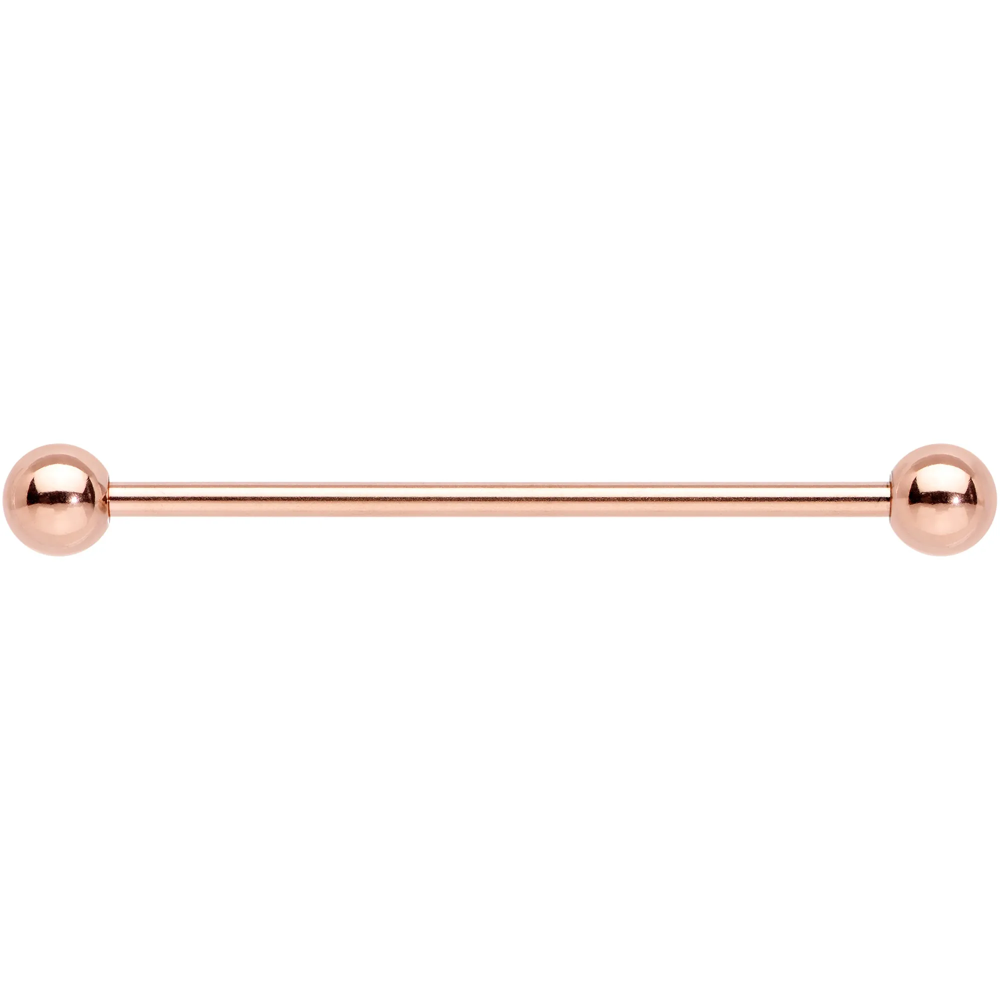 14 Gauge 1 3/8 Rose Gold Plated Straight Barbell
