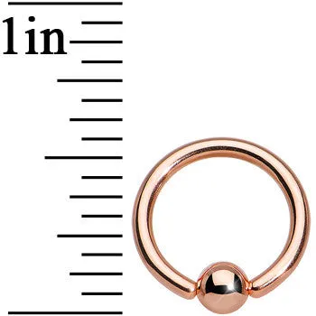 14 Gauge 3/8 Rose Gold Plated BCR Captive Ring