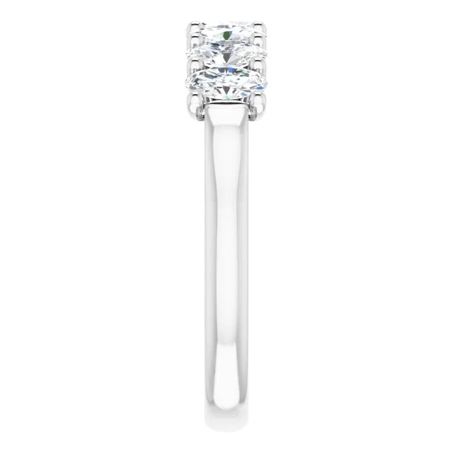 1.47 ct. Oval Cut Diamond Wedding Band 7 Stone Anniversary Ring