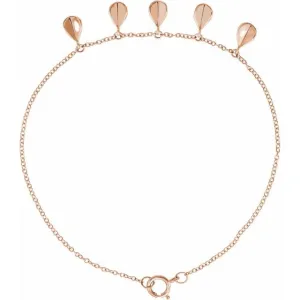14K Rose Geometric 5-Station 7" Bracelet