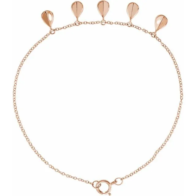 14K Rose Geometric 5-Station 7" Bracelet