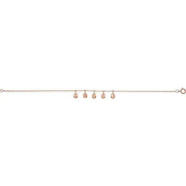 14K Rose Geometric 5-Station 7" Bracelet