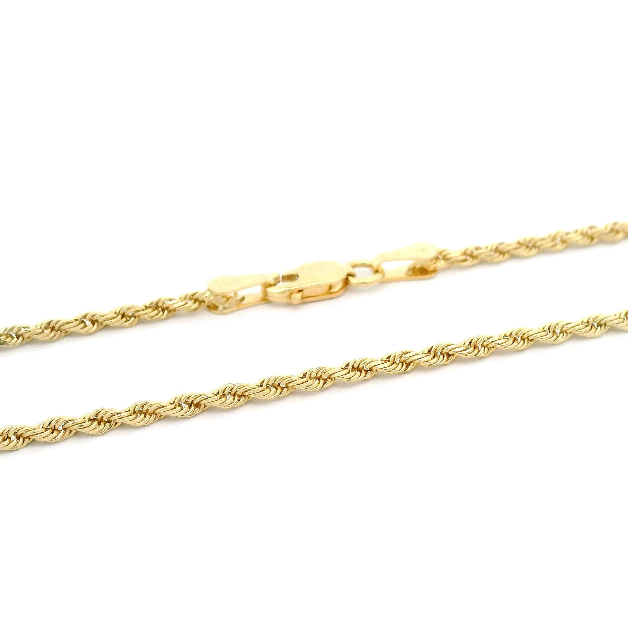 14k Solid Diamond Cut Rope Chain 1.75mm