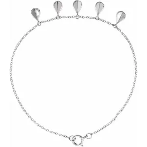 14K White Geometric 5-Station 7" Bracelet