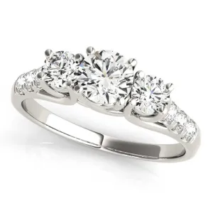 14k White Gold 3 stone Engagement Ring (0.25 carat, I-J Color, I1-I2 Clarity)