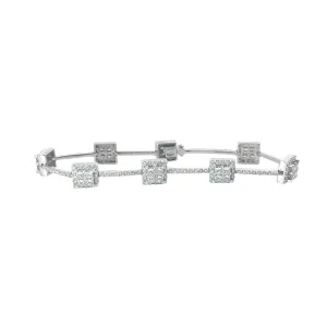 14K WHITE GOLD 4CT GVS2 PRINCESS CUT INVISIBLE SET RING