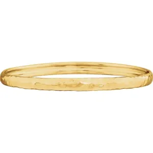 14K Yellow 5.1 mm Hammered Bangle Bracelet