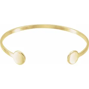 14K Yellow Cuff 6 3/4" Bracelet