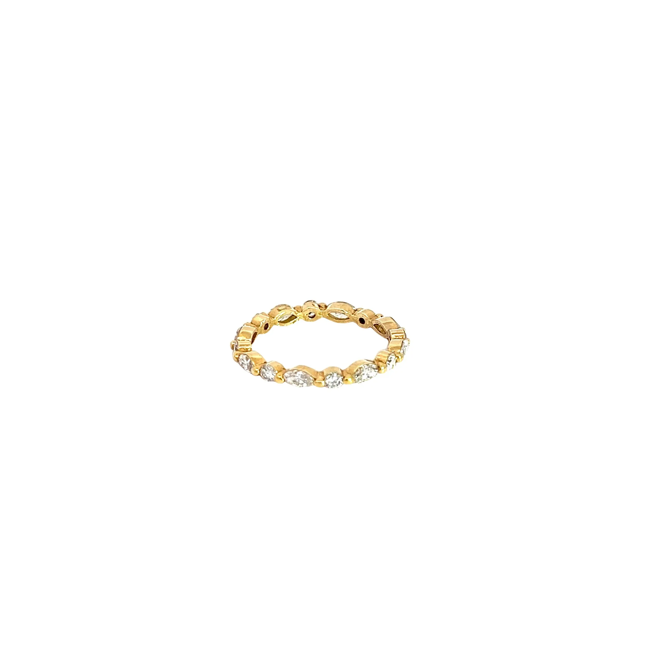14k Yellow Gold 1ct G SI1 Round  Diamond Eternity Band Size 5 3/4
