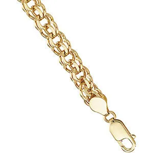14k Yellow Gold 7mm Solid Charm 7" Bracelet