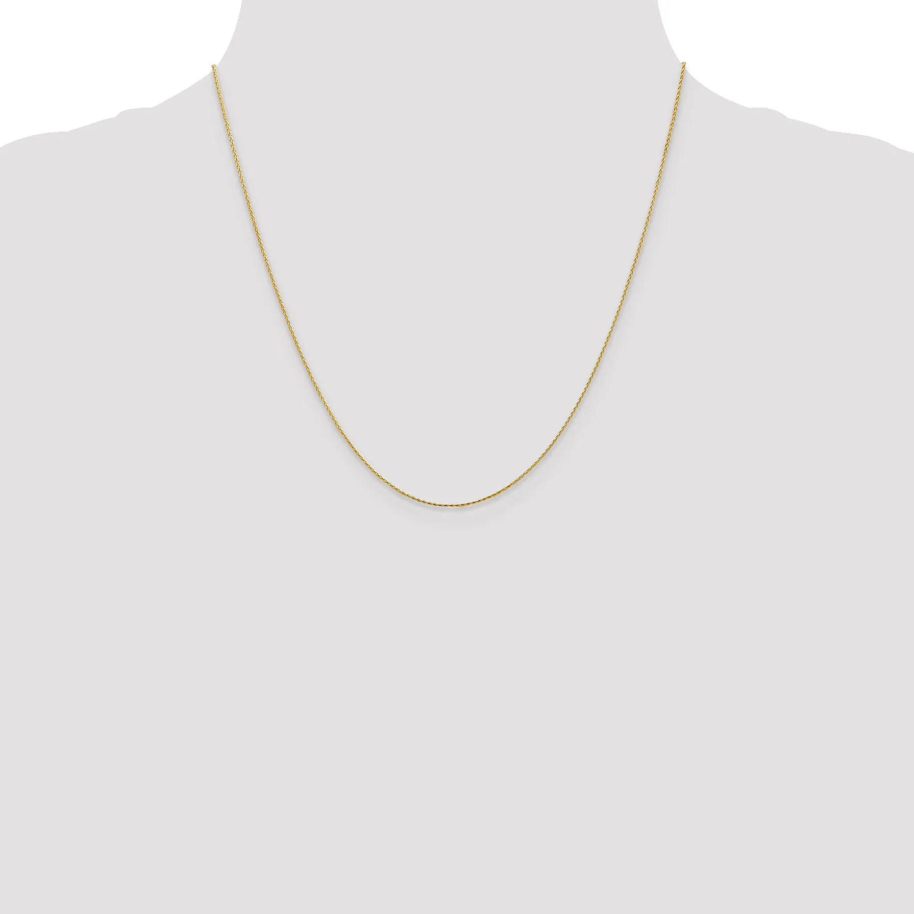 14k Yellow Gold .80mm Round D.C Wheat Chain