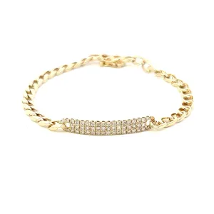 14K Yellow Gold Pave Diamond Bracelet (.65ctw)