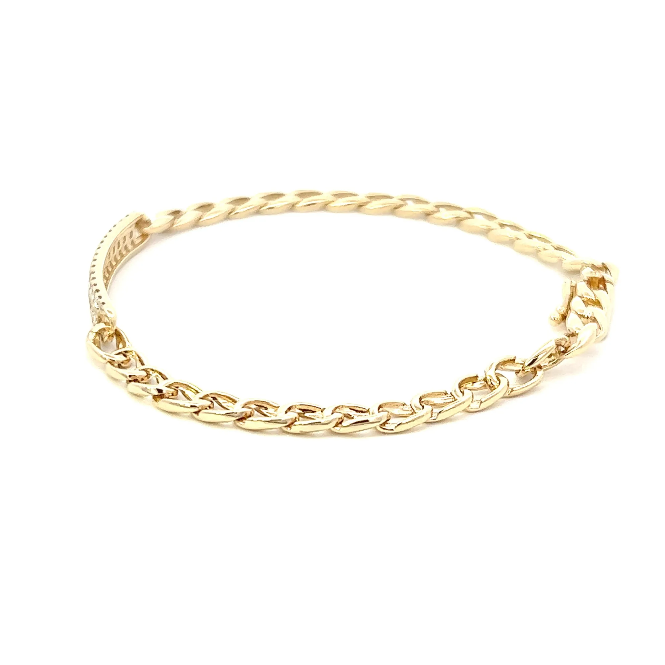 14K Yellow Gold Pave Diamond Bracelet (.65ctw)