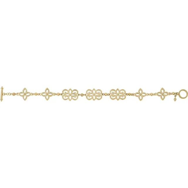 14K Yellow Granulated Metal Fashion 7.75" Bracelet