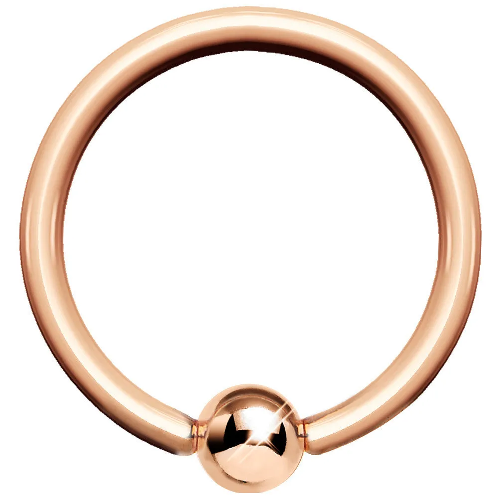 16 Gauge Rose Gold BCR Captive Ring 3/8 3mm Ball