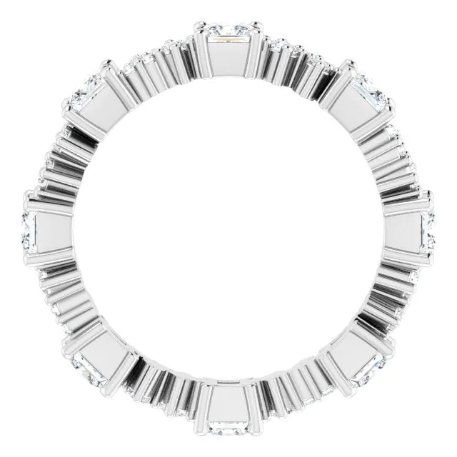 1.80 ct. Princess & Round Diamond Eternity Band