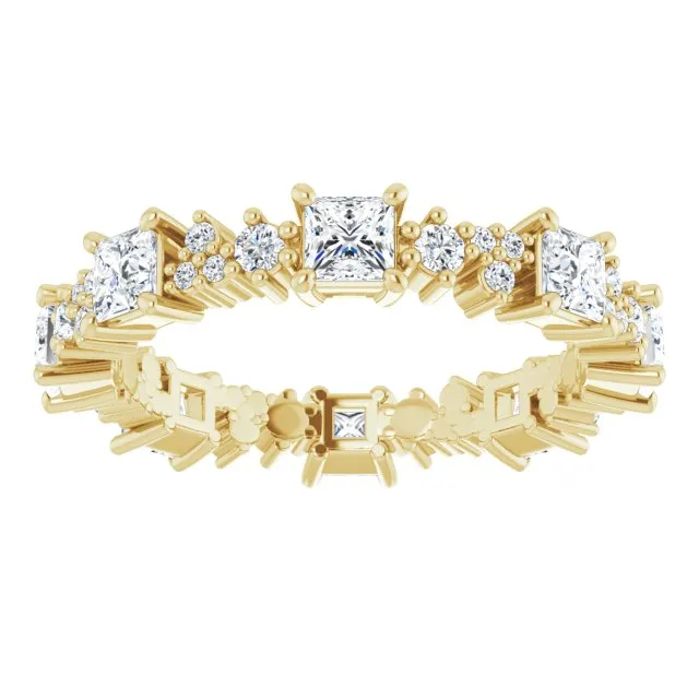 1.80 ct. Princess & Round Diamond Eternity Band