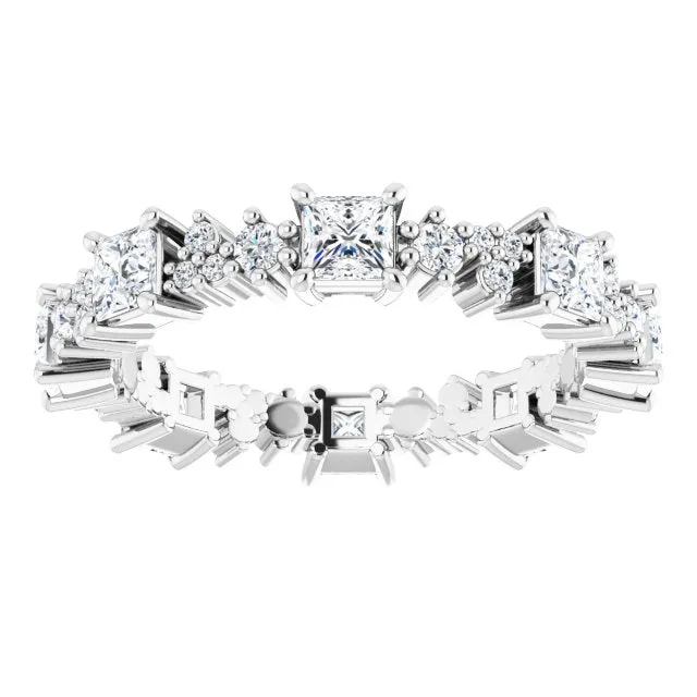 1.80 ct. Princess & Round Diamond Eternity Band