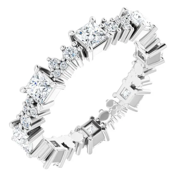 1.80 ct. Princess & Round Diamond Eternity Band
