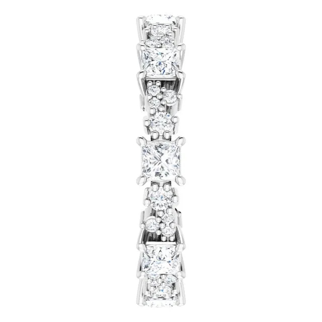 1.80 ct. Princess & Round Diamond Eternity Band