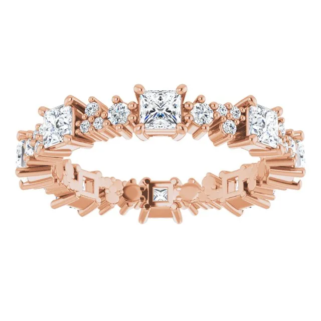 1.80 ct. Princess & Round Diamond Eternity Band
