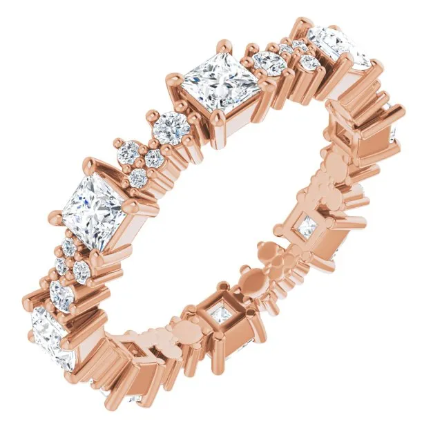 1.80 ct. Princess & Round Diamond Eternity Band