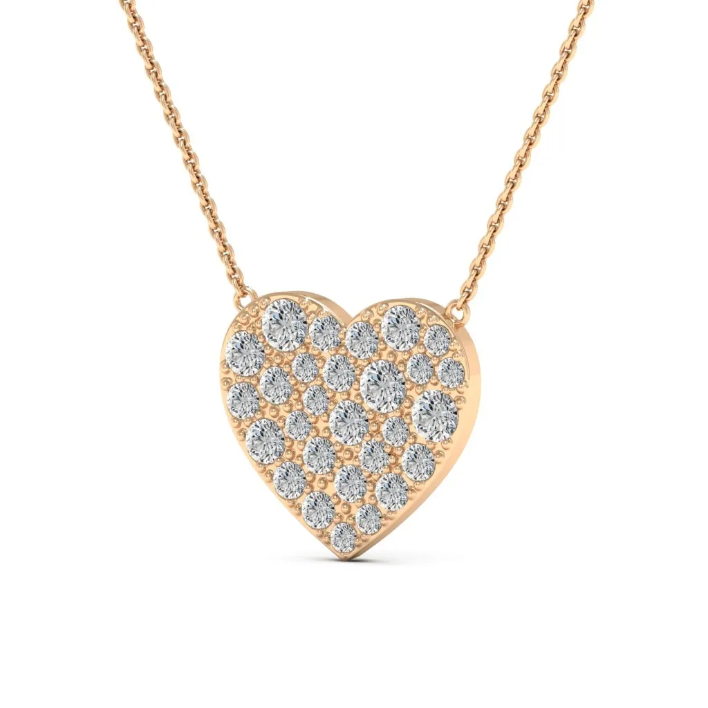 1.88 CTS DEW Daynna Moissanite Pave Heart Necklace