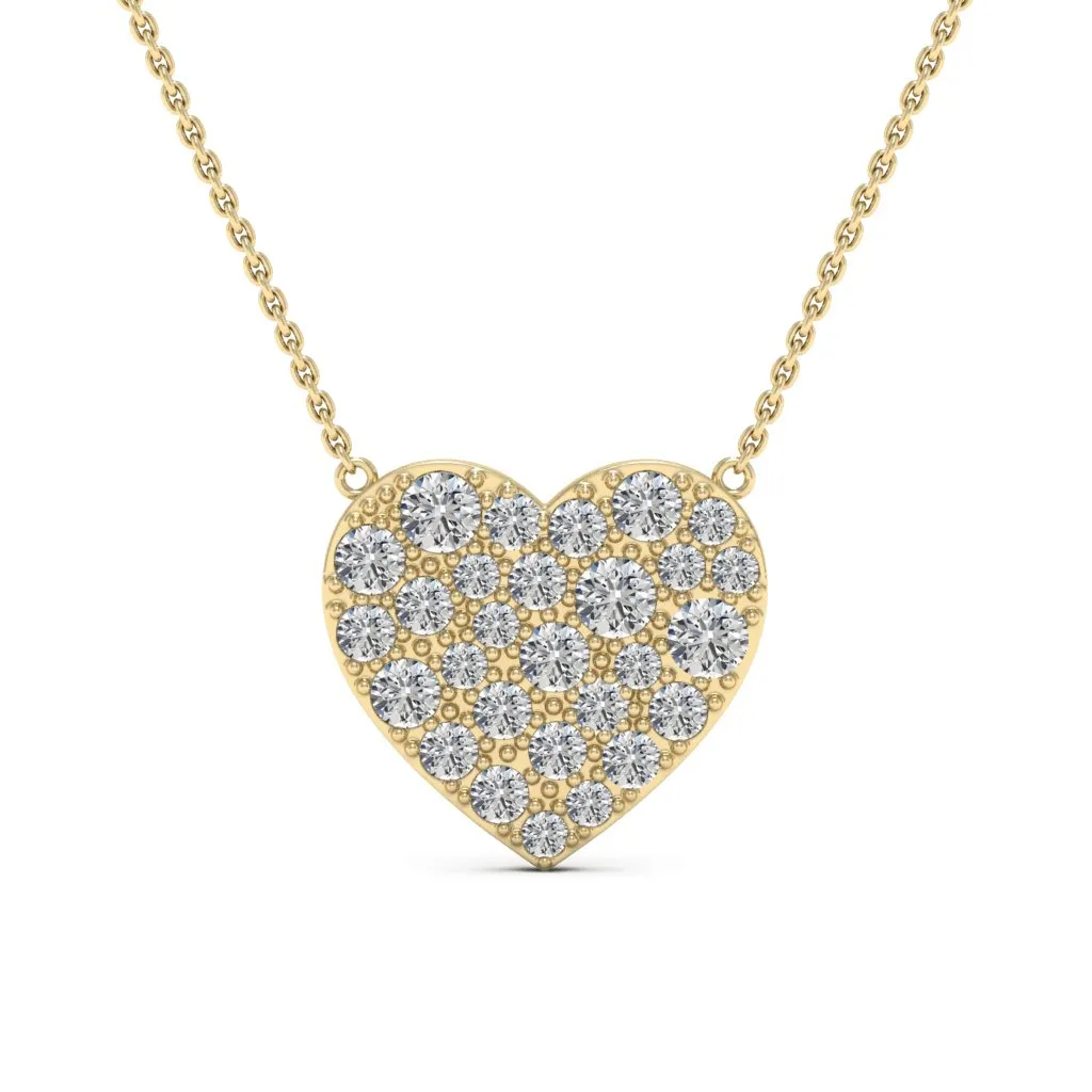 1.88 CTS DEW Daynna Moissanite Pave Heart Necklace