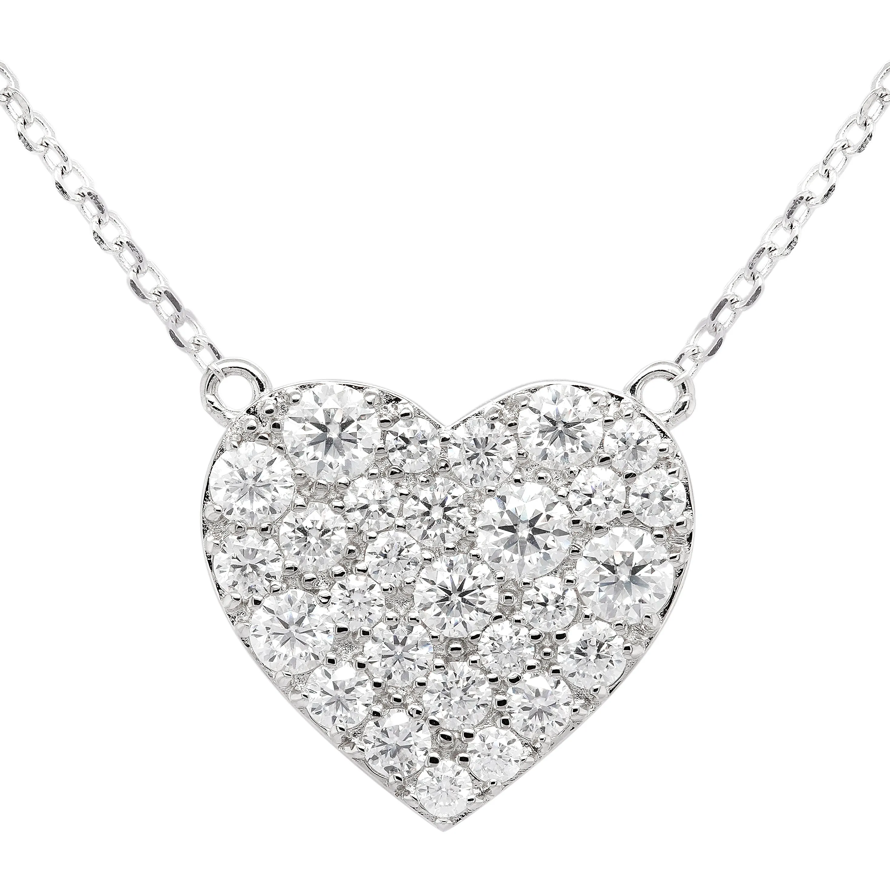 1.88 CTS DEW Daynna Moissanite Pave Heart Necklace