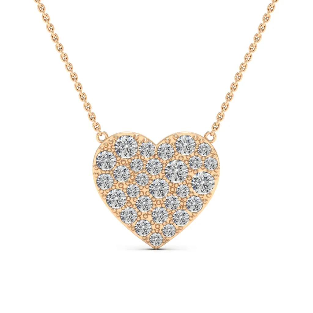 1.88 CTS DEW Daynna Moissanite Pave Heart Necklace